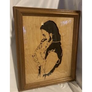 scroll sawn wood art Jesus religious 8 X‎ 10 Vintage